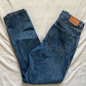 Everlane High Rise Cheeky Straight Blue Jeans Medium-Dark Wash Denim